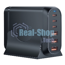 Сетевое зарядное устройство Qumo Energy Charger GaN PD 120 Вт, 3 USB-A + 3 USB Type-C,(0120), черный