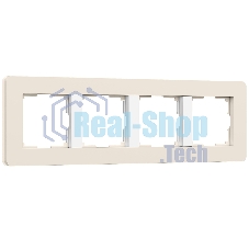 Рамка на 4 поста WERKEL Split (айвори/белый, soft-touch) W0043066