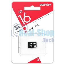 Флеш карта SDmicro Card 16Gb Smartbuy Сlass 10 (без адаптеров)