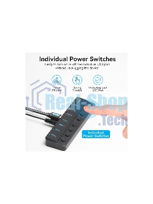 USB-концентратор Vention CHXB0, USB 3.0, USB 7 портов, USB