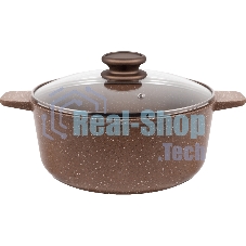 Кастрюля Maunfeld CARMEL MF24CRM01CR, 24 см, 4 л из литого алюминия со стеклянной крышкой