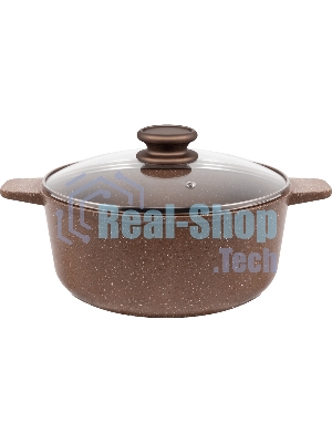 Кастрюля Maunfeld CARMEL MF24CRM01CR, 24 см, 4 л из литого алюминия со стеклянной крышкой