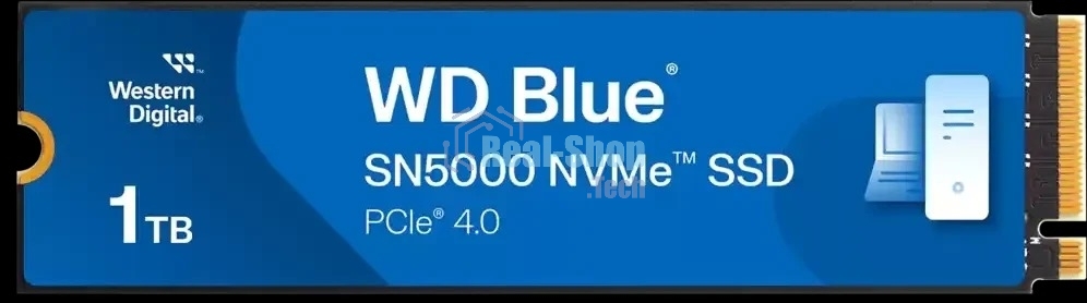 Накопитель SSD Western Digital WD Blue SN5000, 1Tb, PCIe 4.0 x4, M.2 2280, NVMe, R/W 5150/4900
