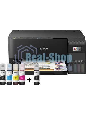 МФУ струйное Epson L3550 (C11CK59405), A4, цветной, печ. до 15 стр/мин. (ч/б) до 8 стр/мин. (цвет), скан. до 11 стр/мин. (ч/б) 28 стр/мин. (цвет), 4800 x 1200 dpi (печать) 1200x2400dpi (скан.), USB, Wi-Fi, Air Print