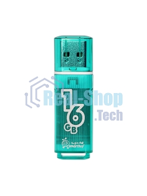 Флешка USB Smartbuy Glossy series Green (SB16GBGS-G), 16Gb, USB 2.0, R/W 25/15, зеленый