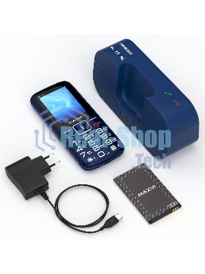 Мобильный телефон Maxvi RT-04 + док-станция, синий