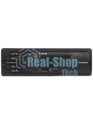 Автомагнитола Soundmax SM-CCR3169B, 1 DIN, Bluetooth, USB Type-A, AUX
