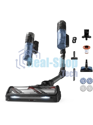Пылесос вертикальный Tefal X-Force Flex TY9LC1WO серый/синий, питание от аккумулятора, 150 Вт, уборка сухая, пылесборник 0.65 л