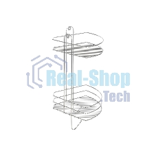 Полка угловая двухъярусная Рыжий кот Vento Plus 23*23*41,5 см хром (310848)