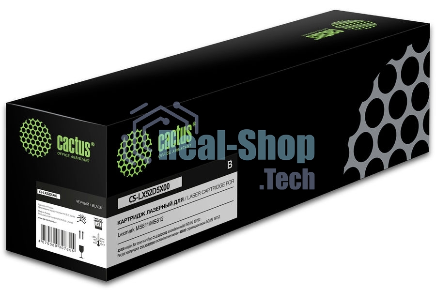Картридж лазерный Cactus CS-LX52D5X00 (52D5X00) черный (45000 стр.) для Lexmark MS811/MS812