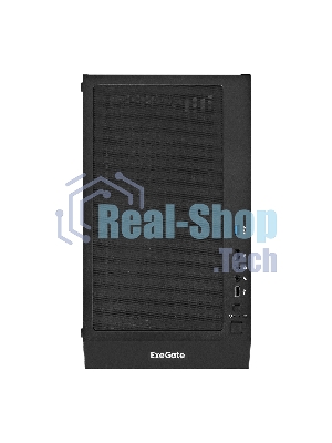 Компьютерный корпус Miditower ExeGate EVO-5001A-EVO800 (ATX, БП EVO800RGb с вент. 12 см, 2хUSB+1хUSB 3.0+HD Audio, черный, 3 вент.12см с RGb подсветкой, боковая панель - закаленное стекло)