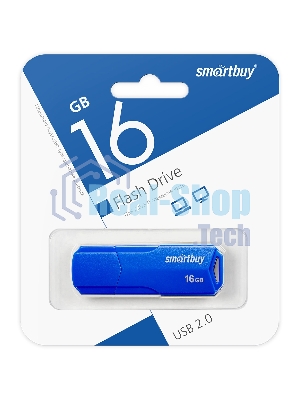 Флешка USB SmartBuy CLUE Blue (SB16GbCLU-BU), 16Gb, USB 2.0, R/W 15/8, синий