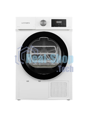 Сушильная машина Kuppersberg DM 593 W, High-Tech, загрузка 8 кг, 15 программ, тепловой насос, электронное кнопочное управление, корзина для сушки, блокировка от детей, энергоэффективность А++, белый