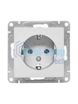 Механизм розетки EKF UP1-SOA-110 16А, с заземлением, без шторок, алюминий Эпика