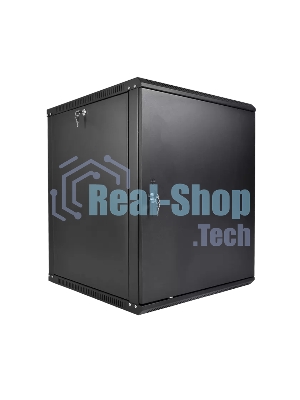 Шкаф телекоммуникационный настенный разборный ЦМО ЭКОНОМ 12U (600 x 520) дверь металл, черный (ШРН-Э-12.500.1-9005)