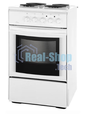 Плита электрическая Flama AE 1401 W белый, конфорок 4 шт, духовка 50 л, 50 см x 85 см x 60 см