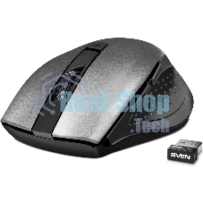 Мышь беспроводная SVEN RX-425W серый, 1600 dpi, радиоканал, USB, кнопки - 6