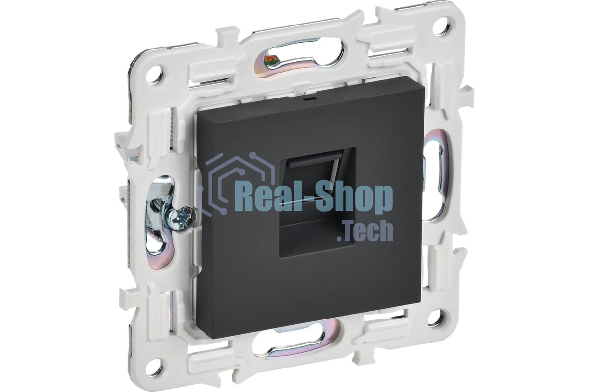 Розетка компьютерная IEK SKANDY SK-K01G графит RJ45 кат.5E SK-K10-1-K53