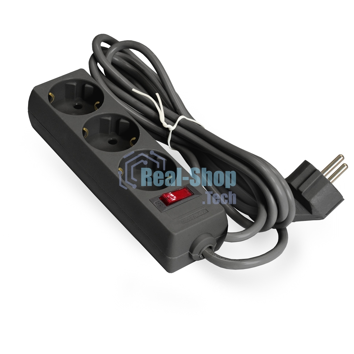 Удлинитель ExeGate EC-3-3B EX279351RUS черный, 3 м, евровилка, 3 розетки, 2200 Вт