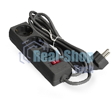 Удлинитель ExeGate EC-3-3B EX279351RUS черный, 3 м, евровилка, 3 розетки, 2200 Вт