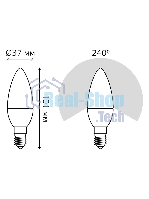 Лампа светодиодная Gauss LED Candle 7Вт E14 4100К step diммable (диммир.)