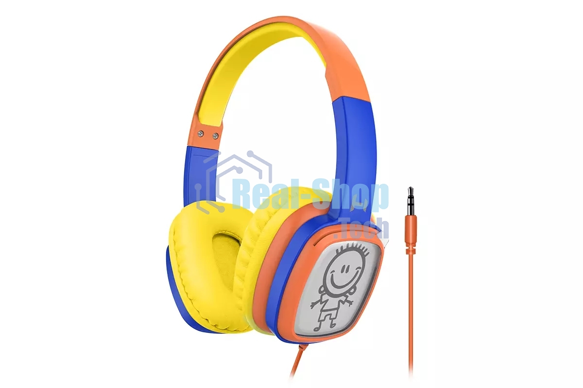 Проводные наушники Harper KIDS HN-302 оранжевый/синий, накладные, проводной