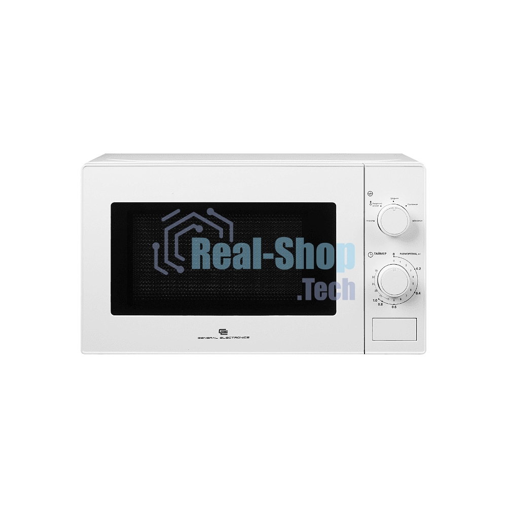 Микроволновая печь General Electronics GE-MS620W белый, 20 л, 700 Вт, переключатели — поворотный механизм