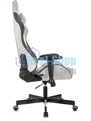 Кресло игровое Knight Regal Fabric светло-серый/серый искусственная замша крестов. металл