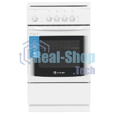 Плита газовая De Luxe 5040.44Г (КР) ЧР белый, конфорок 4 шт, духовка 46 л, 50 см x 85 см x 50 см