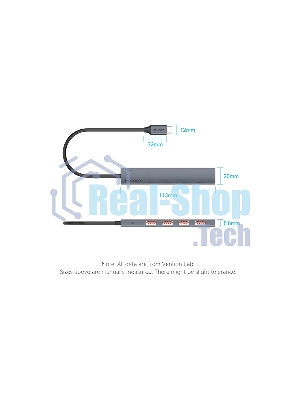 USB-концентратор Vention CKHHB, USB Type-C, USB/USB Type-C, USB