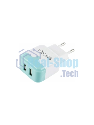Сетевое зарядное устройство ENERGY ET-33, 2 USB разъема, 2,1А, белый (104291)