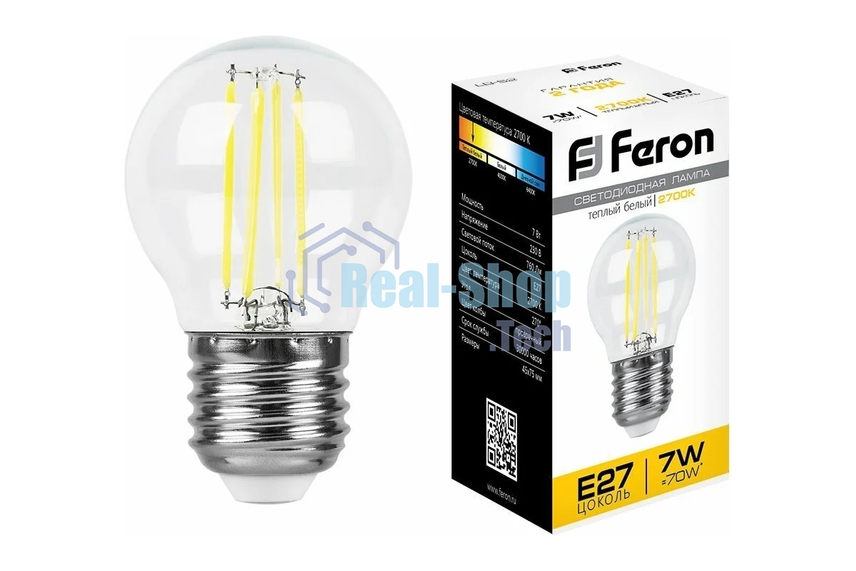 Лампа светодиодная Feron LB-52 7W 230V E27 2700K
