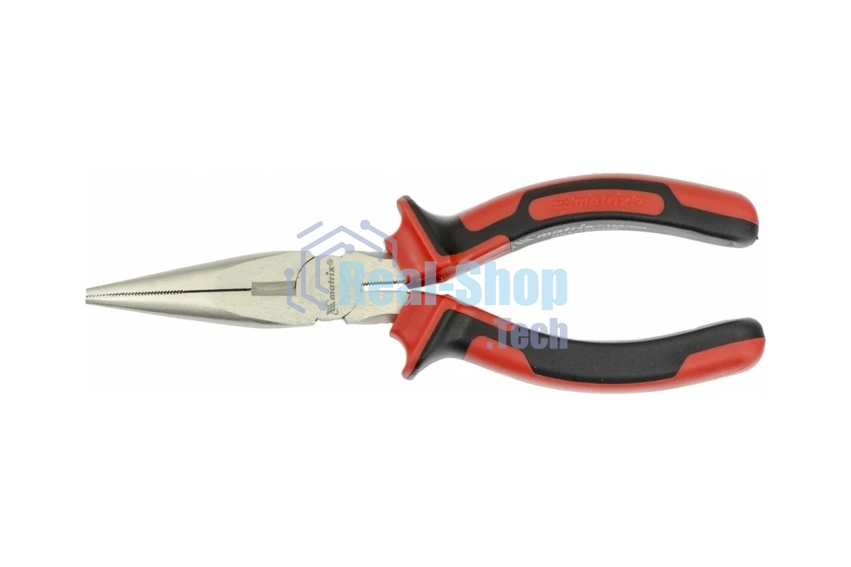 Длинногубцы Matrix NICKEL 17164 160 мм, прямые никелированные, двухкомпонентные рукоятки