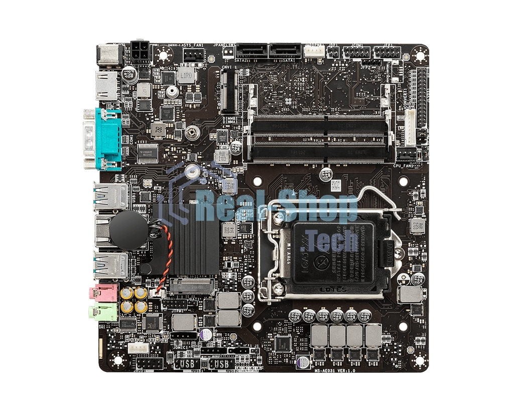 Материнская плата MSI H510TI-S09, LGA 1200, Intel H510, 2xSO-DIMM DDR4, 2xSATA, 1xM.2, 1xHDMI, 1x1Gb LAN, 4xUSB-A 3.2 Gen 1, 2x3.5мм, 5.1, Mini-ITX