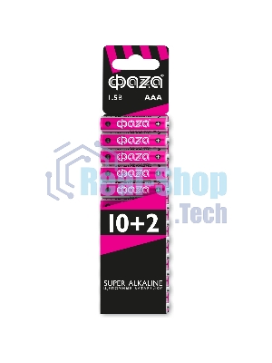 Элементы питания JazzWay LR03 (AAA) ФАZА Super Alkaline набор 10+2