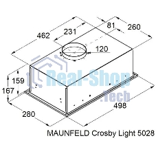 Вытяжка полновстраиваемая Maunfeld Crosby Light 5028, черный, 50 см, 850 куб. м/ч, 55 дБ