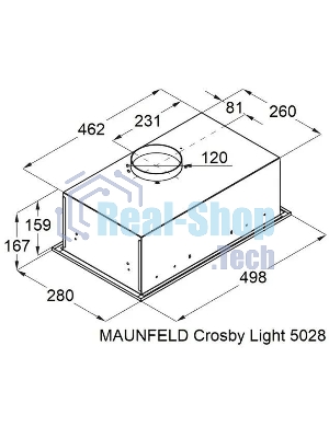 Вытяжка полновстраиваемая Maunfeld Crosby Light 5028, черный, 50 см, 850 куб. м/ч, 55 дБ
