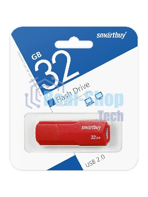 Флешка USB Smartbuy CLUE Red (SB32 GbCLU-R), 32Gb, USB 2.0, R/W 25/15, красный