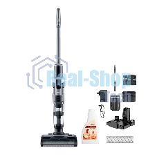 Пылесос вертикальный Jimmy Cordless Vacuum&Washer HW9 черный/серебристый, питание от аккумулятора, 300 Вт, уборка сухая/влажная, пылесборник 0.4 л