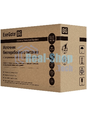 Источник бесперебойного питания ExeGate EP212519RUS SpecialPro Smart LLB-1000.LCD.AVR.4SH.RJ.USB 1000VA, черный, 4 евророзетки, USB