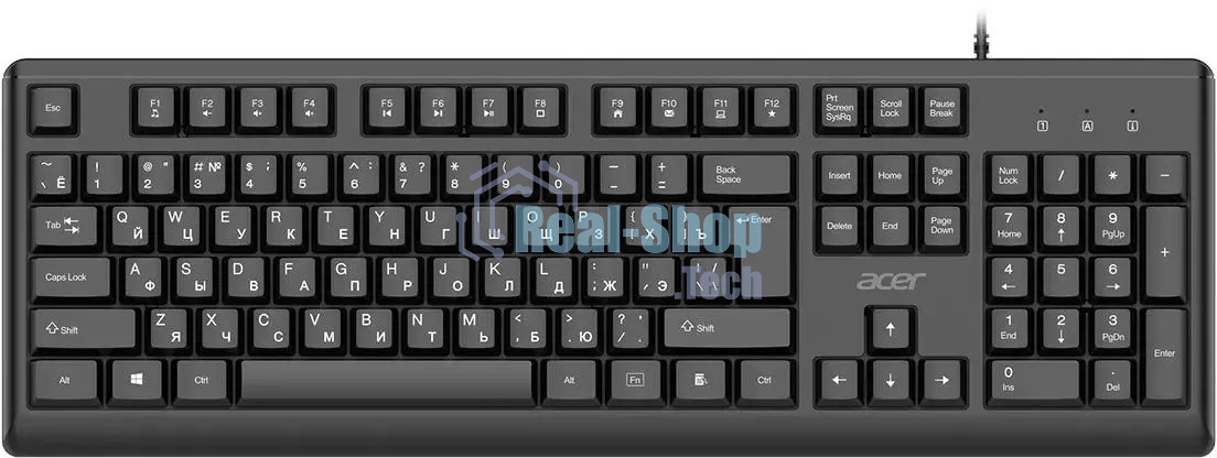 Клавиатура Acer OKW501 черный USB Multimedia (ZL.KBDEE.01U) кабель 1.8м