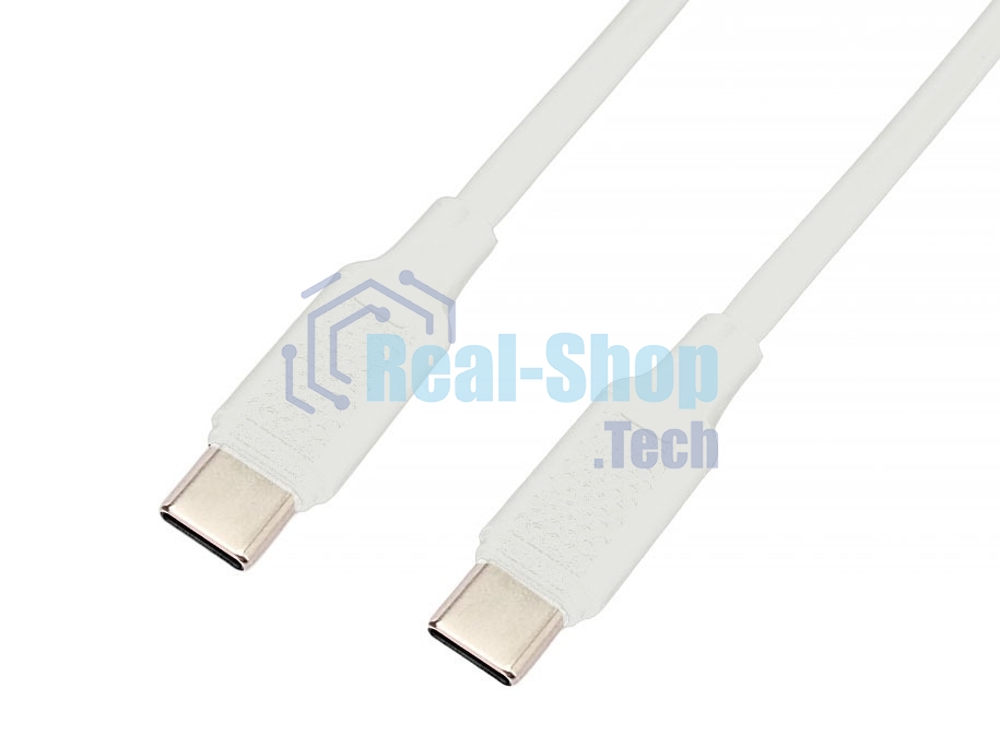 Кабель USB2.0 Cablexpert CC-USB2-CMCM-60-1M-W, Type-C/Type-C, 3А, 60Вт, PD/QC3.0, медь, 1м, белый, пакет