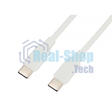 Кабель USB2.0 Cablexpert CC-USB2-CMCM-60-1M-W, Type-C/Type-C, 3А, 60Вт, PD/QC3.0, медь, 1м, белый, пакет