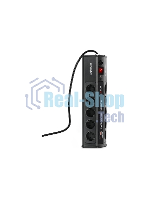 Сетевой фильтр CROWN CMPS-11 черный, 10 розеток, 3 м
