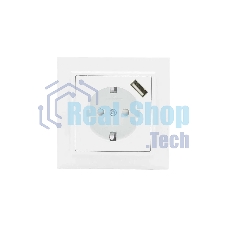 Розетка EKF Минск ERR16-028-100-USB 1-местная СП с/з с защитными шторками 16А белая с USB 1А