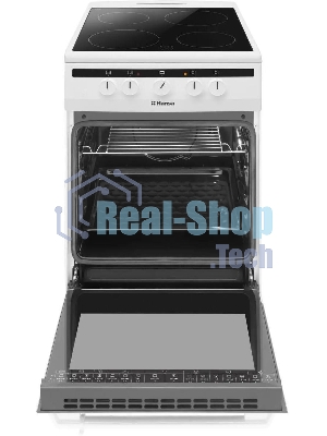 Плита электрическая Hansa FCCW54002 белый, конфорок 4 шт, духовка 68 л, 50 см x 85 см x 60 см