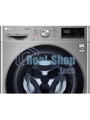 Стиральная машина LG F4V5RGP2T серебристая, загрузка фронтальная 10.5 кг, 1400 об/мин, класс A