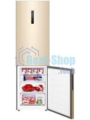 Холодильник Haier C4F640CGGU1 золотистый двухкамерный 285/115л морозилка снизу, No Frost