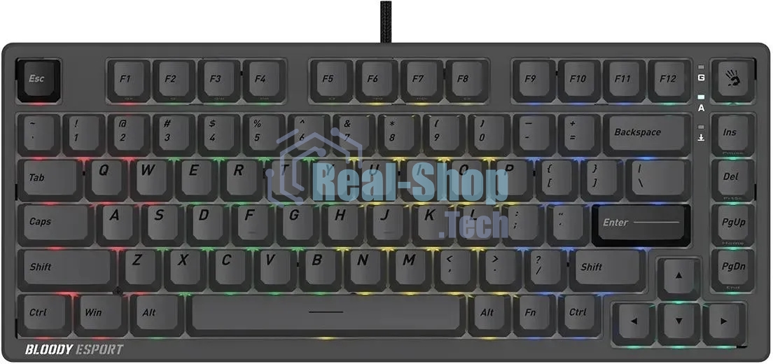 Клавиатура A4Tech Bloody MS76 проводная, USB Type-A, темно-серый