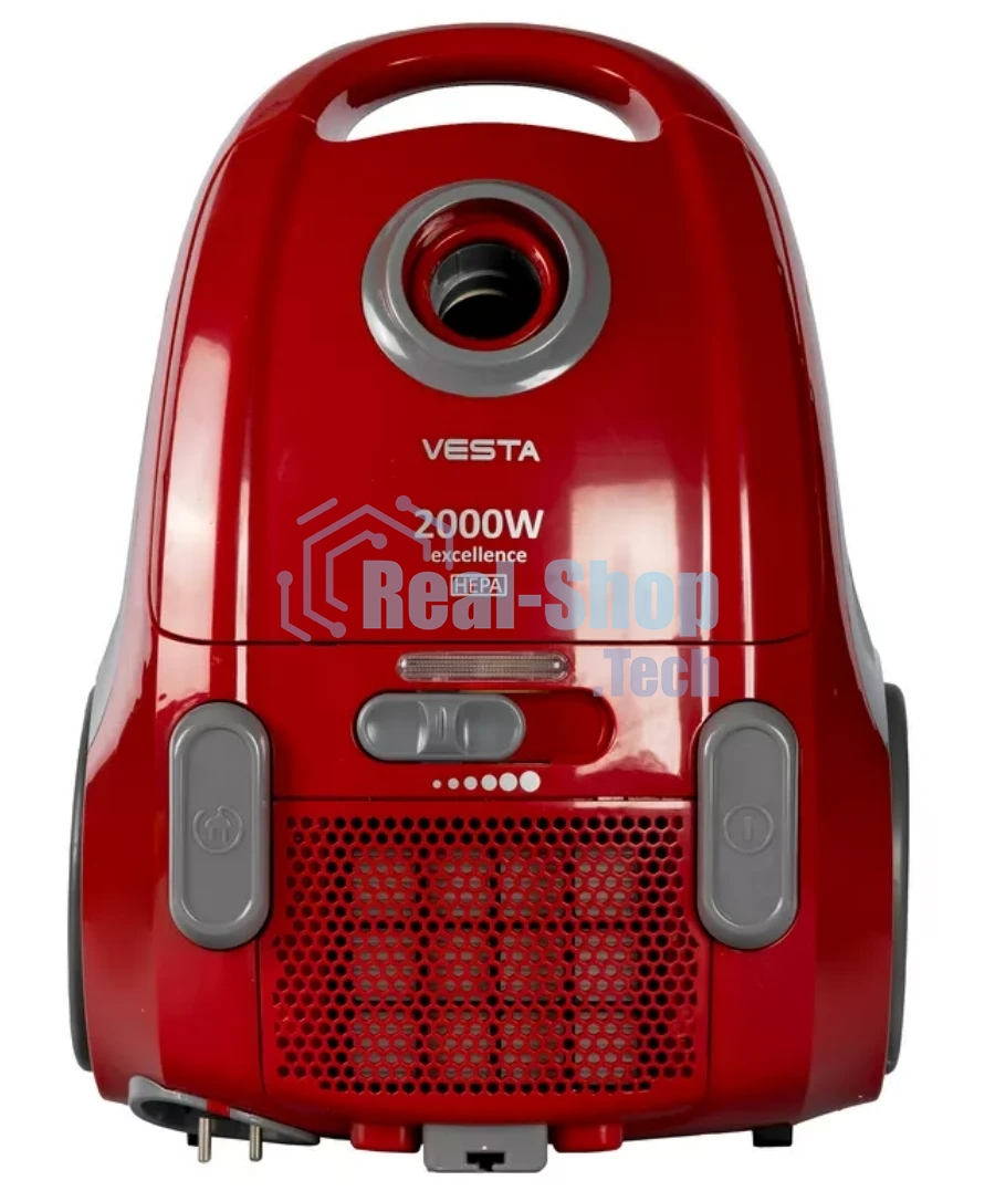 Пылесос VESTA V9B2000 красный, 450/2000 Вт, уборка сухая, пылесборник мешок 3.2 л